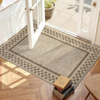 Small Area Rug 2x3 Modern Checkered Entry Rug Solid Color Scalloped Kitchen by GarveeHome