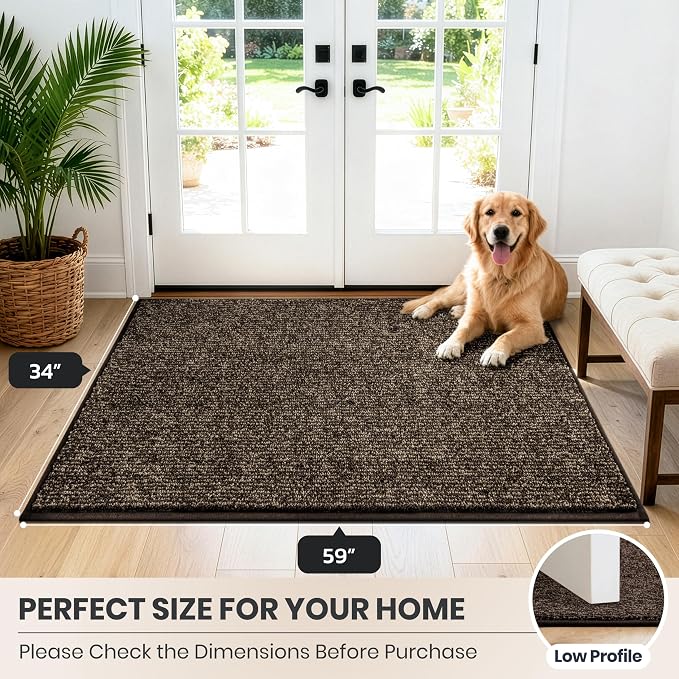 PURRUGS Dirt Trapping Door Mat 34" x 59", Non-Slip Machine Washable Entry Rug - Image 8