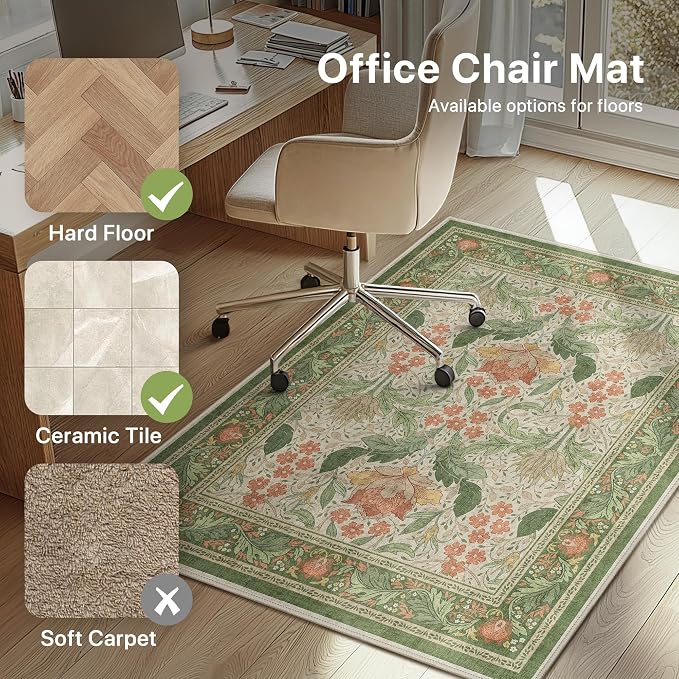 48"x60" Office Chair Mat for Hardwood Tile Floor, Under Desk Carpet Protector - Image 3