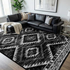 BESTSWEETIE Area Rug 8x10 Rug Machine Washable Non-Slip Low Pile Print Pattern by BESTSWEETIE