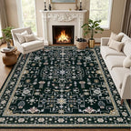 Area Rugs 10x12 Living Room Rug: Washable Rug Soft Vintage Boho Medallion by EXPEDIX