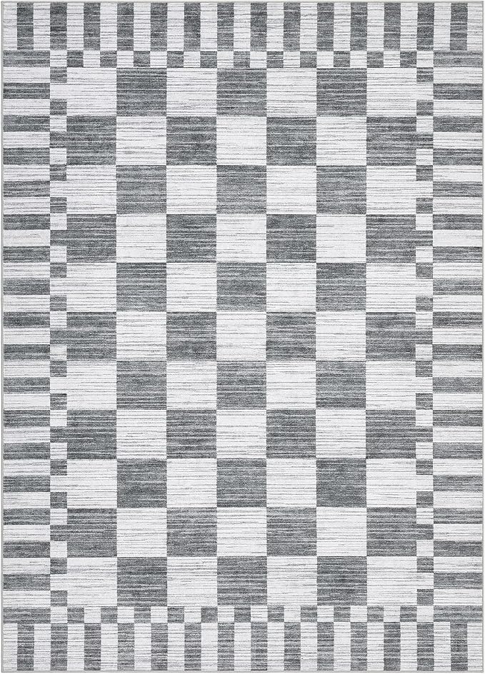 GarveeHome Grey Checkered Rug 6×9 Area Rugs - Image 4
