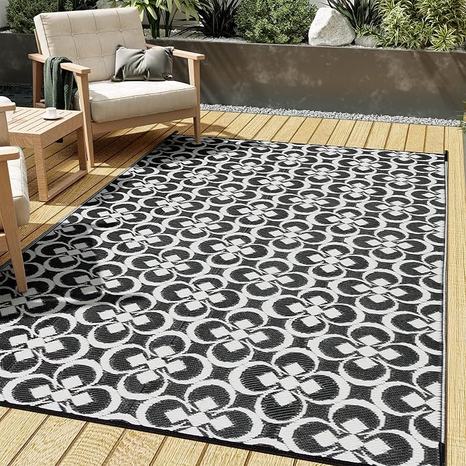 HUGEAR Outdoor Rug, Large Waterproof Outdoor Area Rug, Reversible Portable by HUGEAR
