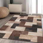 Modern Geometric Patchwork Indoor Area Rug - Image 6