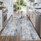 Kitchen Mats for Floor 3 Piece Set, Washable Non-Slip Farmhouse Kitchen Rugs by BYYVOORugsforYourHome