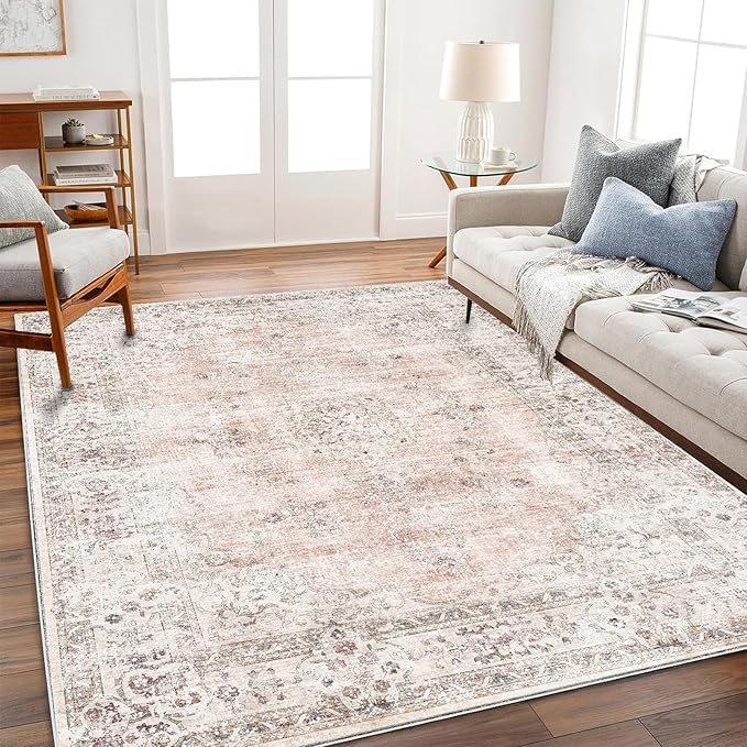 CHAMPLANT Area Rug 6'x9' Washable Vintage Traditional Floor Cover Thin Retro by CHAMPLANT