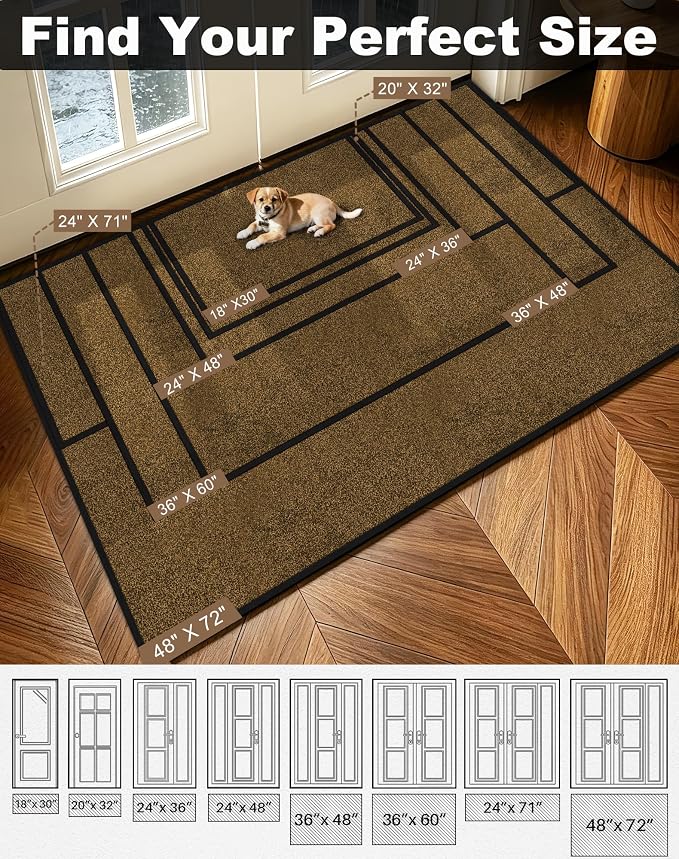 Mibao Super Absorbent Front Door Mat, 29.5" x 17", Non-Slip Washable Indoor - Image 2