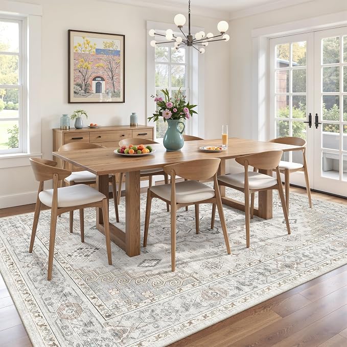 befbee 6x9 Area Rugs for Living Rooms, Stain Resistant Neutral Washable Rugs - Image 8