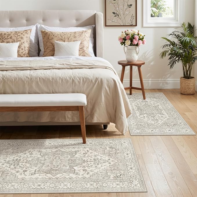 Madane 2-Piece Kitchen Runner Rug Set, Small Area Rug Non-Slip Vintage Door Mat - Image 2