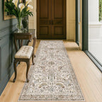 Boho 2'6"x8' Long Kitchen Runner Rugs Non Skid Washable, Stain Resistant Carpet by HazoHaus