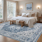 8x10 Area Rugs for Living Room: Washable Rug Soft Vintage Boho Medallion Carpet - Image 4