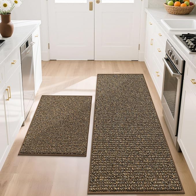 BEQHAUSE Kitchen Rugs and Mats 2PCS, Non-Slip Kitchen Mats by BEQHAUSE