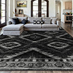 BESTSWEETIE Area Rug 9x12 Rug Machine Washable Non-Slip Low Pile Print Pattern - Image 2