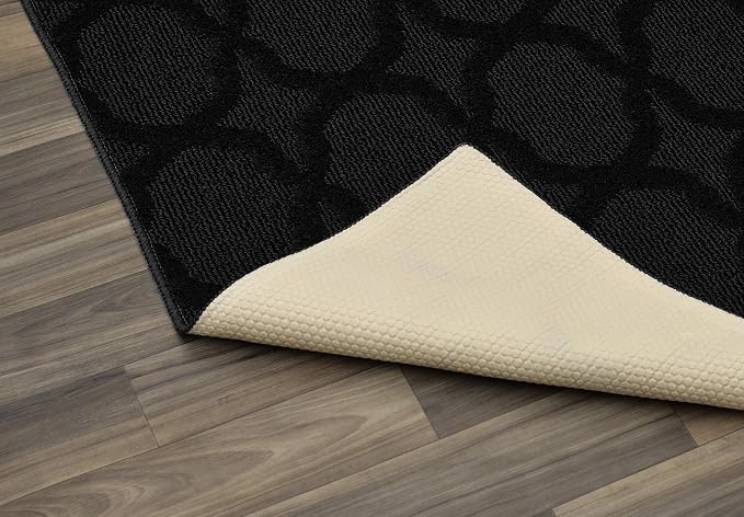 Garland Rug Sparta Non Slip Polypropylene 3 Ft. X 5 Ft. Black Area Rug- Ideal - Image 5