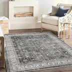 CHAMPLANT Washable Area Rug 3'x5' Vintage Traditional Floor Cover Foldable Thin - Image 2