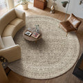 6ft Washable Round Rugs for Bedroom: Circle Living Room Rug Vintage Non Slip by palohom