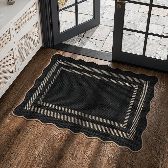 LIVEBOX Scalloped Easy Jute 2x3 Kitchen Rug, Washable Non Slip Farmhouse Area - Image 8