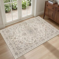 2x3 Area Rugs Living Room Rug: Washable Vintage Distressed Floral Rug No Slip by EXPEDIX