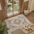 Madane Washable Area Rug 2x3, Small Entryway Rug Non-Slip Vintage Door Mat - Image 2