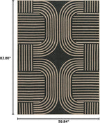 Lahome Enfys Modern Geometric Outdoor Easy Jute Rug, 5x7 Patio Living Room Rug - Image 2