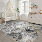 10x12 Area Rug Living Room: Washable Large Abstract Neutral Modern Soft Rug - Image 7