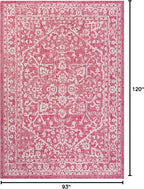 JONATHAN Y Boho Medallion Indoor Outdoor Area Rug 8X10 Fuchsia/Light Gray - Image 2