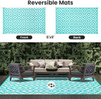 Smiry Waterproof Outdoor Rug 6x9 ft, Reversible Plastic Straw Patio Camping Rugs - Image 3
