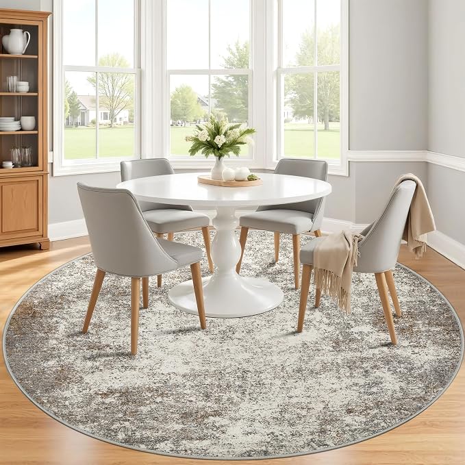 6ft Washable Round Rug - Image 4