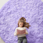 OLANLY Light Purple Round Rugs for Bedroom by OLANLY