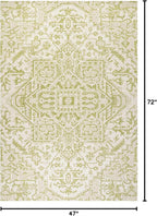JONATHAN Y Boho Medallion Indoor Outdoor Area Rug 4X6 Cream/Green, Estrella - Image 2