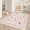 Soalmost Cat 4x6 Area Rugs for Baby Girl Nursery, Machine Washable Animal by Soalmost