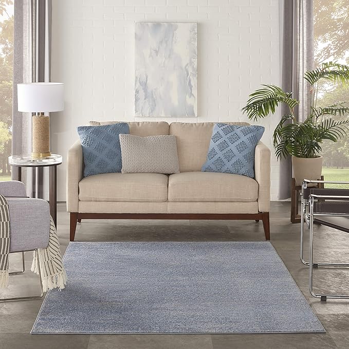 Nourison Home Nourison Essentials Blue Grey 6' x 9' Area Rug - Image 4