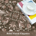 Washable Non-Skid 3 Piece Kitchen Rugs Set – Modern Boho Floral Low-Pile Area - Image 8