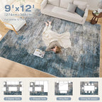 DMOYEST 9x12 Area Rug for Living Room, Washable & Non Slip Large Indoor Carpet - Image 8