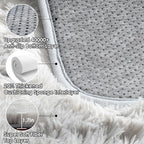 ONASAR Area Rugs for Bedroom Living Room, 4x6 Tie-Dyed Light Grey Fluffy Shaggy - Image 3