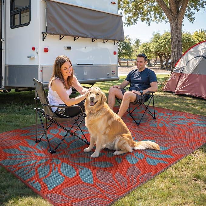GENIMO Outdoor Rug Waterproof for Patio Decor, Large Area Rugs Mats for RV - Image 2