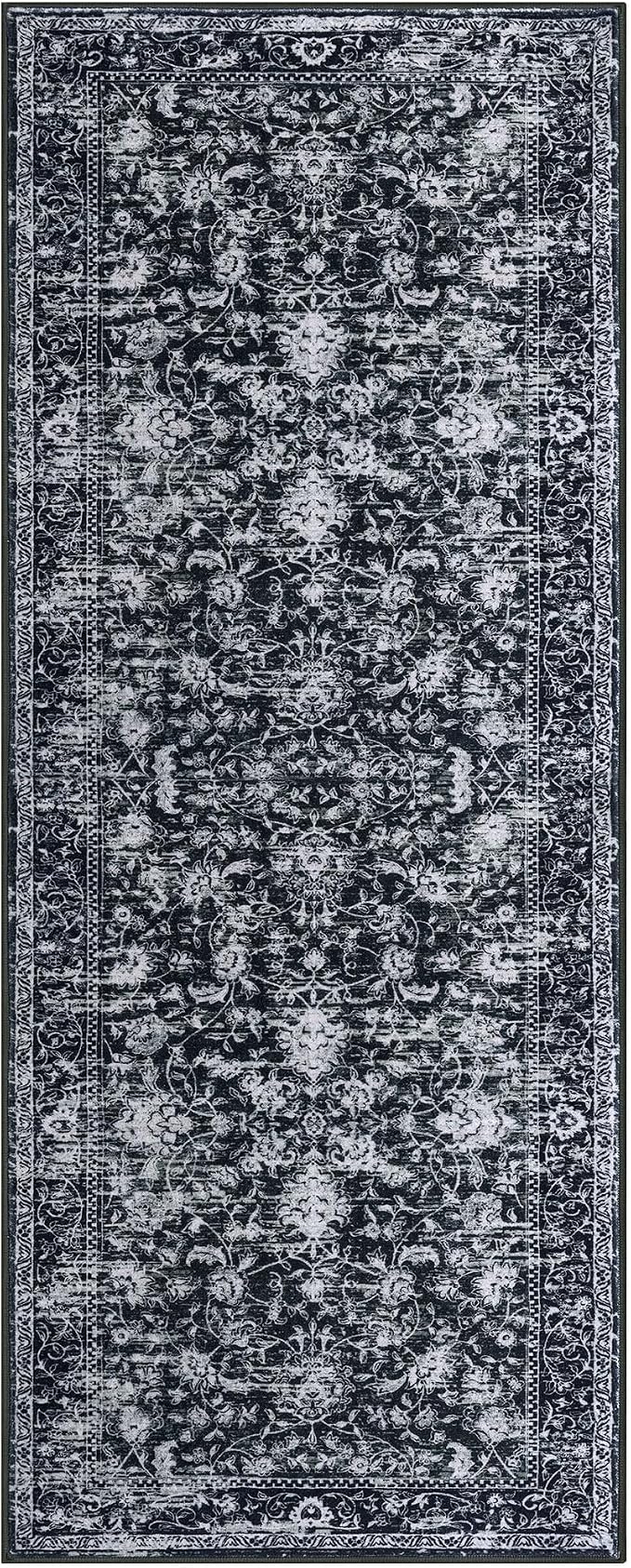 KILOCOCO Washable Runner 2x5 Rug Runner Printed Vintage Floral Kitchen Runners - Image 9