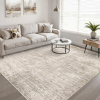 8x10 Area Rugs Living Room: Washable Large Neutral Brown Rug Abstract Soft - Image 6