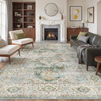 befbee 9x12 Area Rug, Ultra-Thin Washable Rugs by Befbee