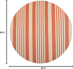 SAFAVIEH Courtyard Collection 6'7'' Round Terracotta/Beige CY6062 Stripe - Image 2