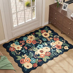 DUKINO 2x3 Entryway Rug, Floral Washable Indoor Door Mat - Image 3