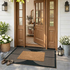 Lahome Enfys Modern Rainbow Easy Jute Outdoor Patio Rug, 3x5 Black Washable Rugs - Image 2