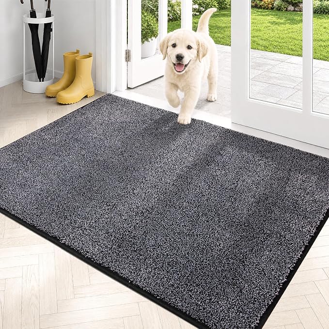 PURRUGS Dirt Trapping Door Mat 31.5" x 47", Non-Slip Machine Washable Entryway by PURRUGS