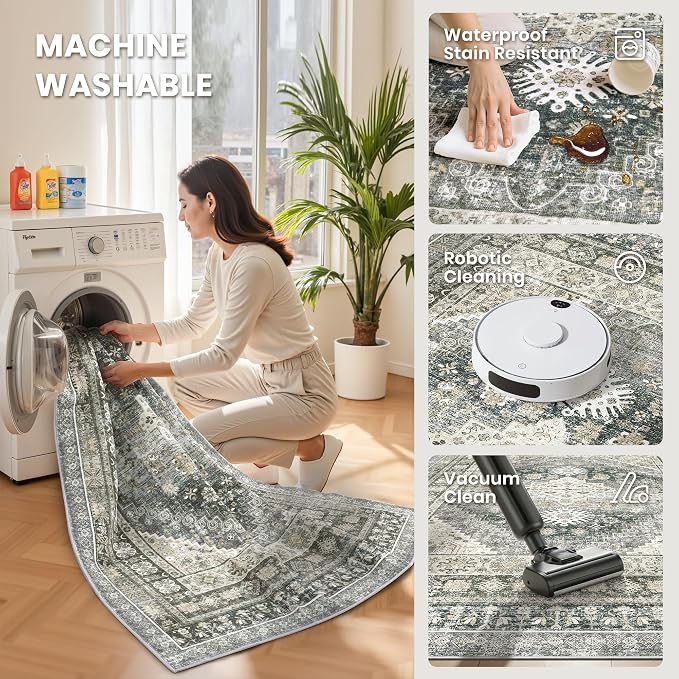 zesthome 8x10 Area Rugs for Living Room, Non-Slip Backing Washable Rugs - Image 5