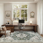 Area Rugs 9x12 Living Room Rug: Washable Rug Soft Vintage Boho Medallion Carpet - Image 6