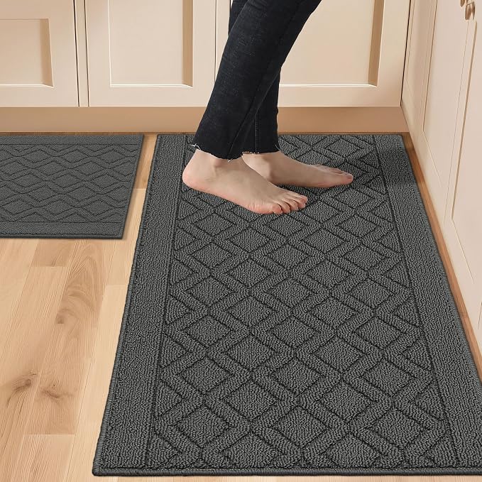 COSY HOMEER 48x20 Inch/30X20 Inch Kitchen Rug Mats Made of 100% Polypropylene 2 by COSYHOMEER