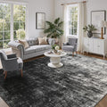 DCX Abstract Area Rug 8x10, Washable Black Modern Rug by DCXWashableRug