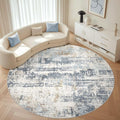 Round Rug Living Room Rugs: 8Ft Washable Circle Large Abstract Modern Soft by LOONGRUG