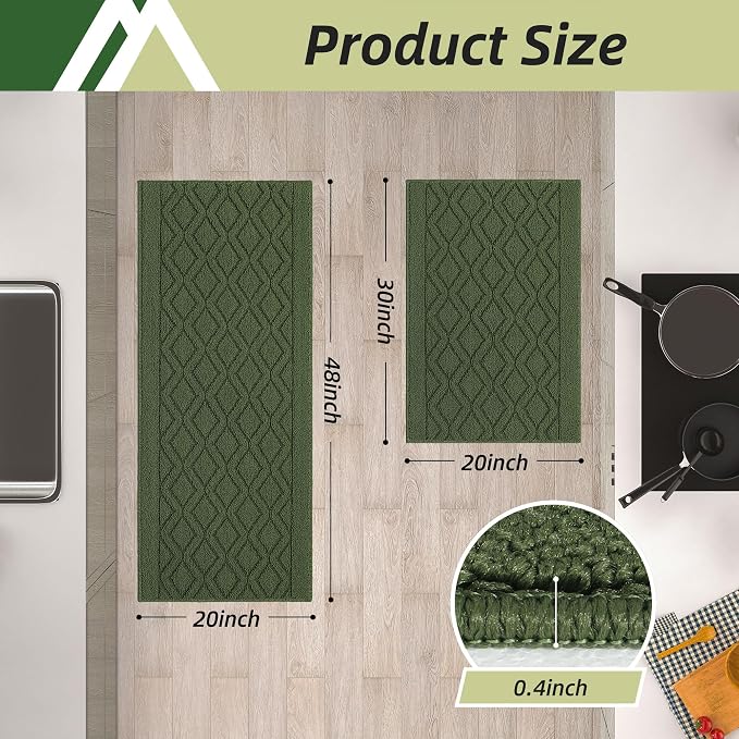 COSY HOMEER 48x20 Inch/30X20 Inch Kitchen Rug Mats Made of 100% Polypropylene 2 - Image 6