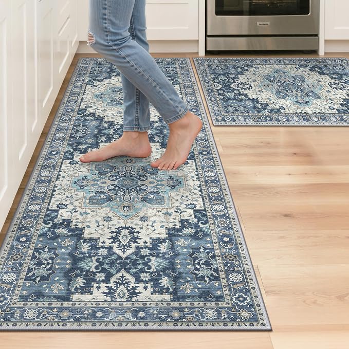 GENIMO Kitchen Rugs Non Slip Washable, Cushioned Standing Mat, Kitchen Runner by GENIMO